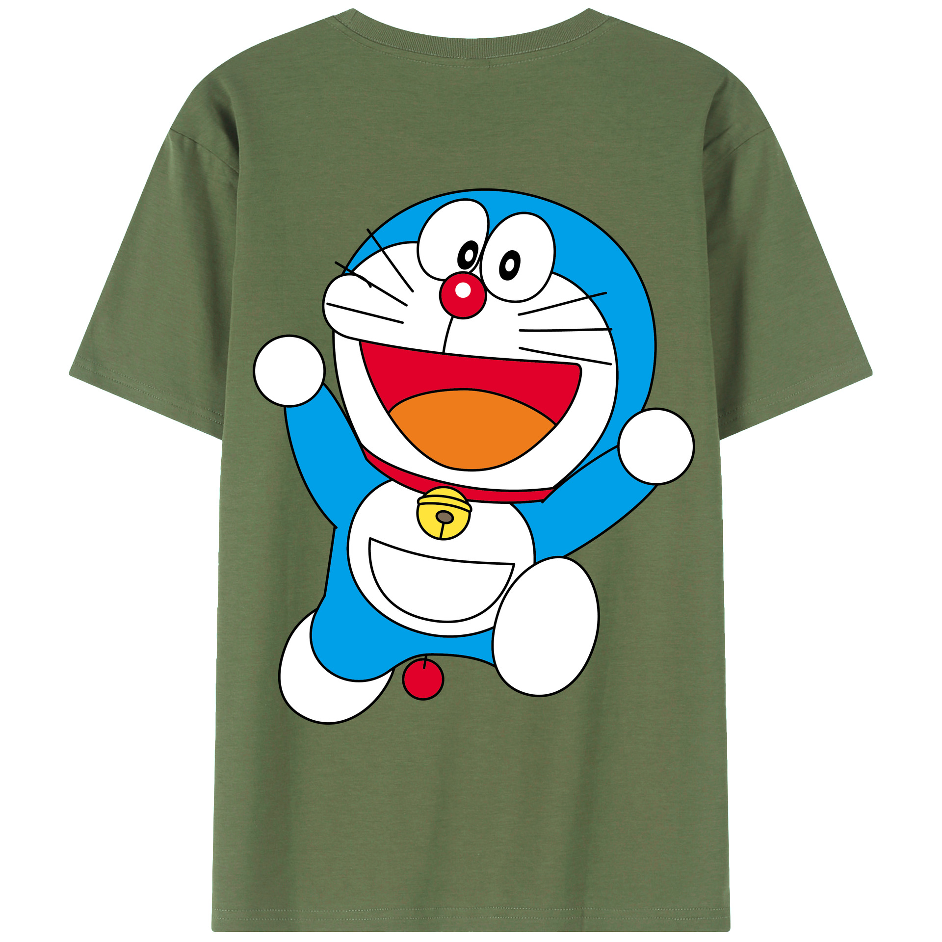 （画像用） ドラえもん Doraemon 綿100％ メンズ半袖Tシャツ（バックプリント） 通気性